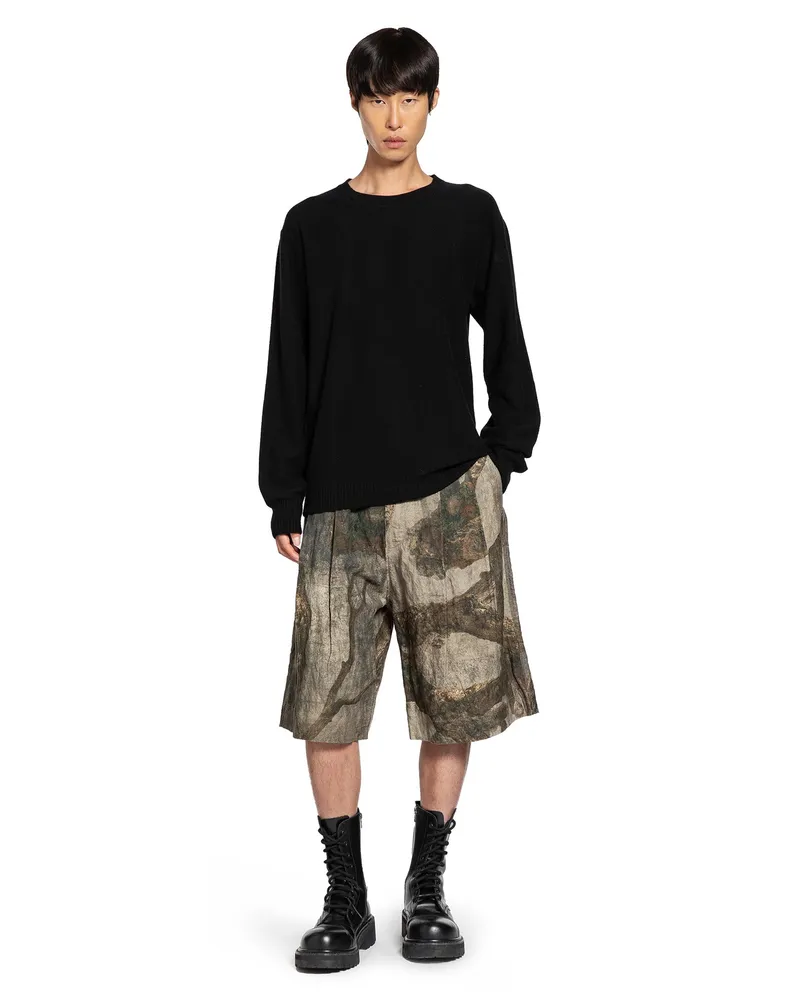 Ziggy Chen Small Statue Intarsia Sweater Black