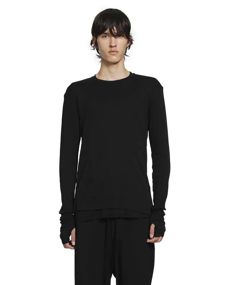THOM KROM Cotton Modal Long Sleeve Jersey Black