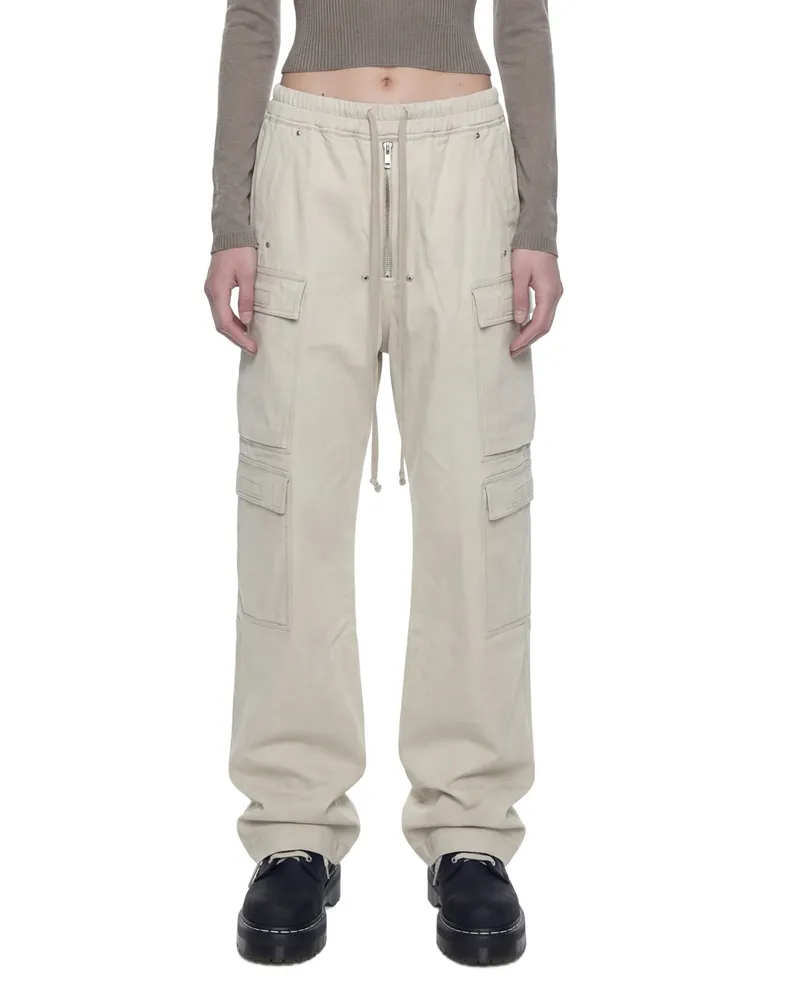 DRKSHDW by Rick Owens Temple Double Cargo Jumbo Belas Trousers Off-white