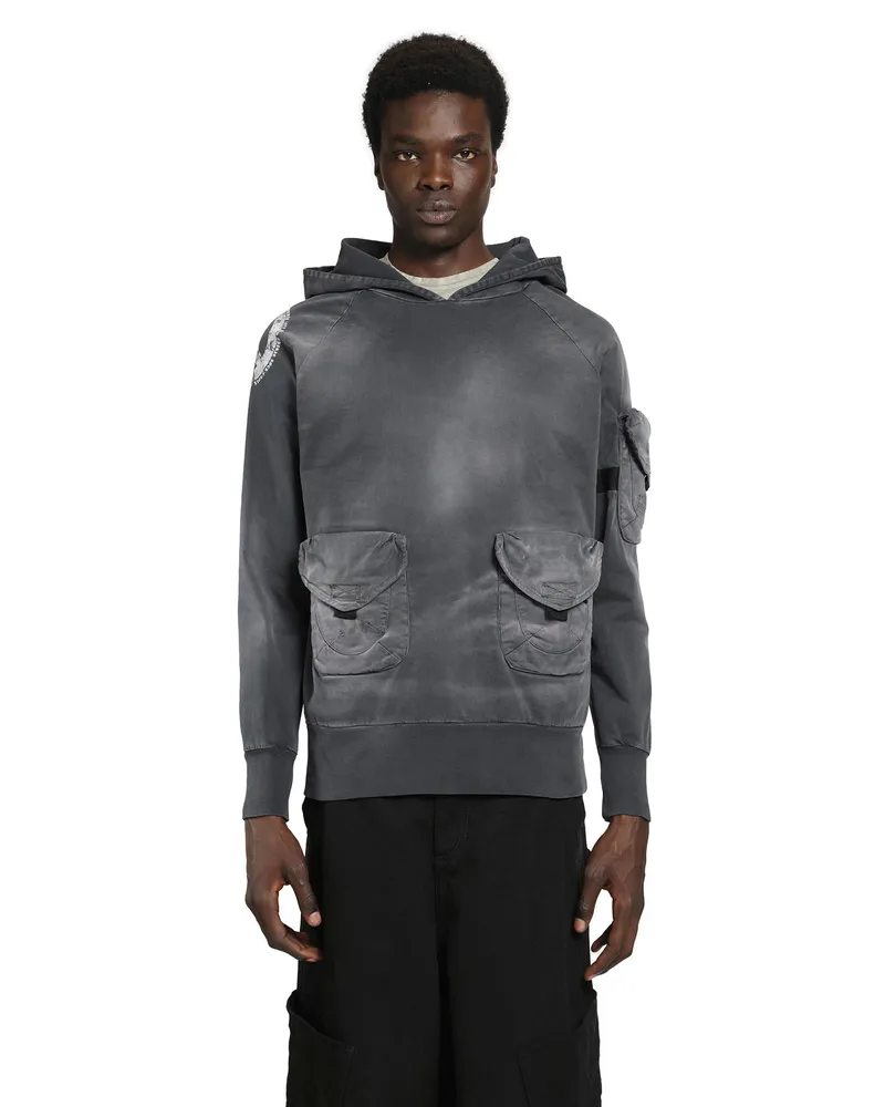 Massimo Sabbadin Tas Gabardina Washed Hooded Sweatshirt Black