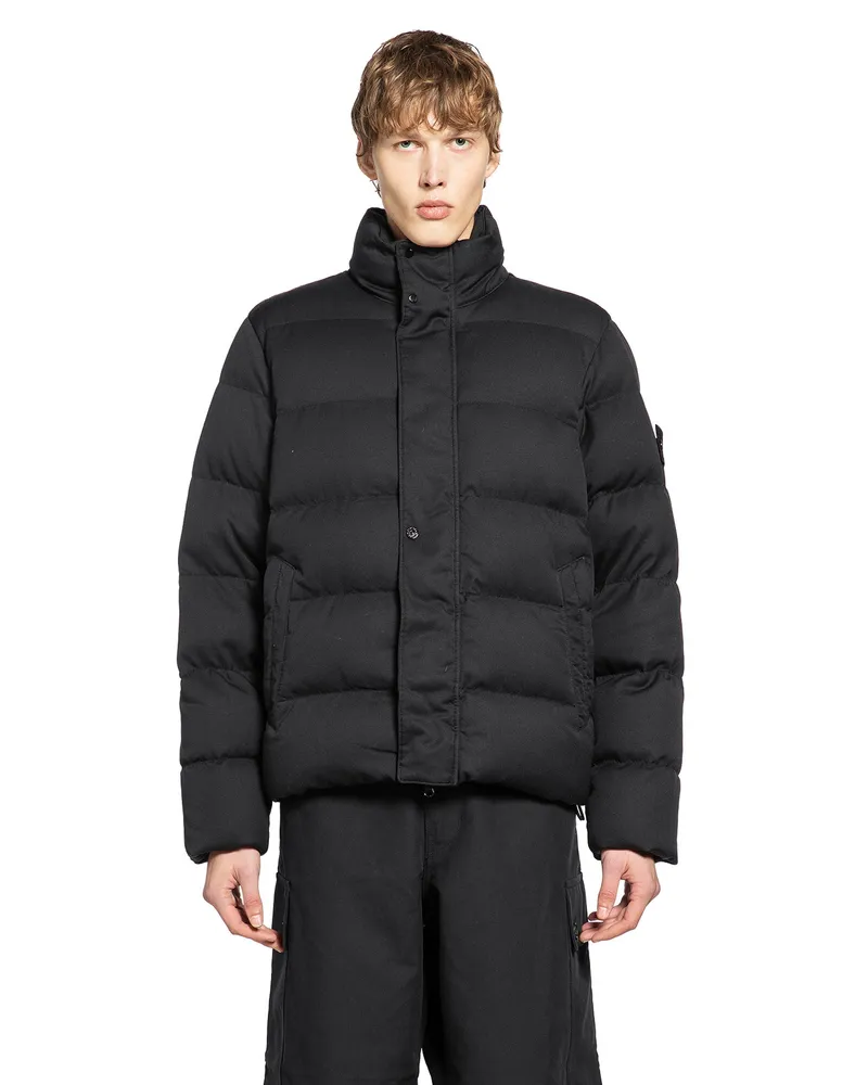 Stone Island 4100100 Twill Wool-TC Down Jacket Black