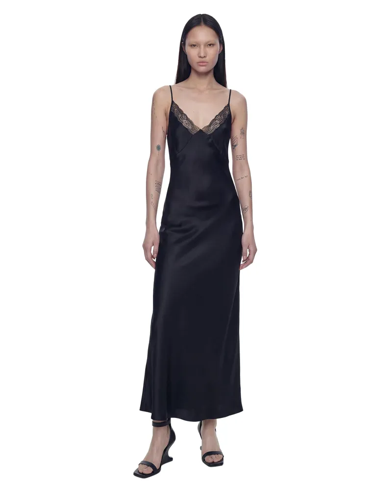 The Row Barina Slip Dress Black