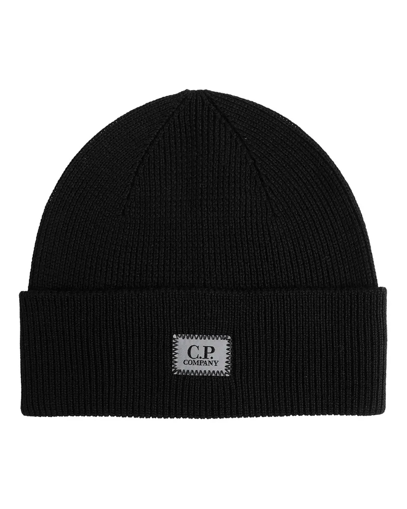 C.P. Company Extrafine Merino Wool Beanie Black