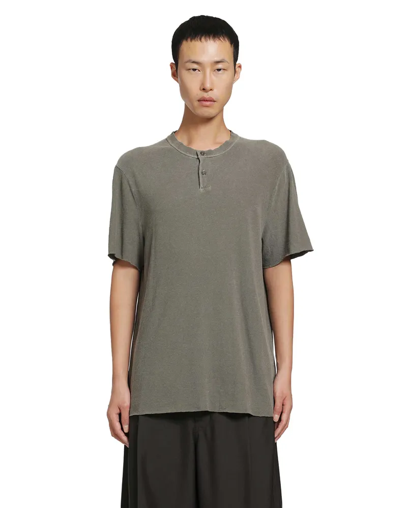 James Perse Slub Jersey Short Sleeve Henley T-Shirt White