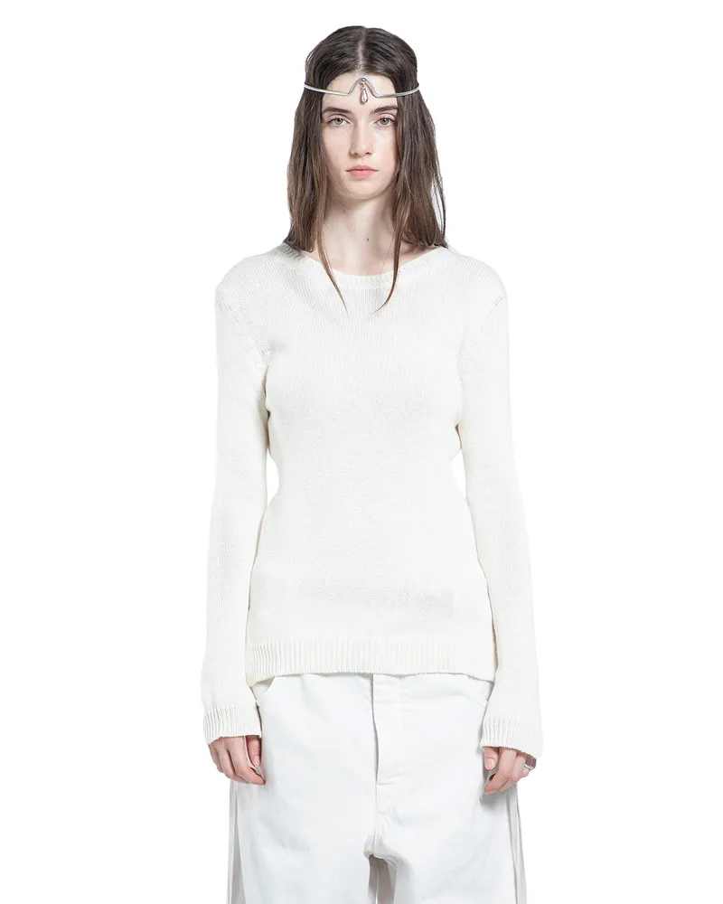 Ann Demeulemeester Weja Open Back Sweater White