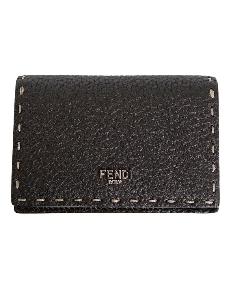 Fendi Selleria Business Card Holder Brown