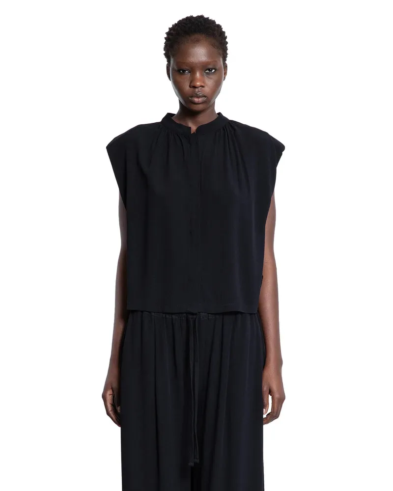 THOM KROM Sleeveless Viscose Jersey Blouse Black