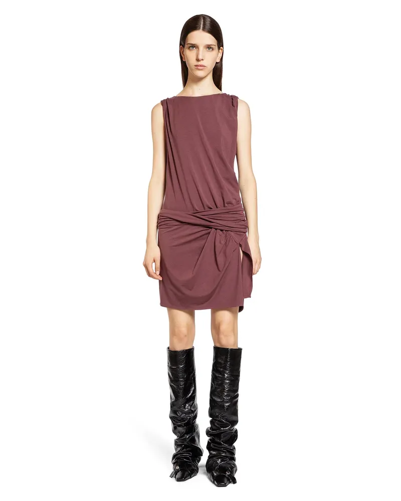 ATTICO Stretch Viscose Jersey Mini Dress Purple