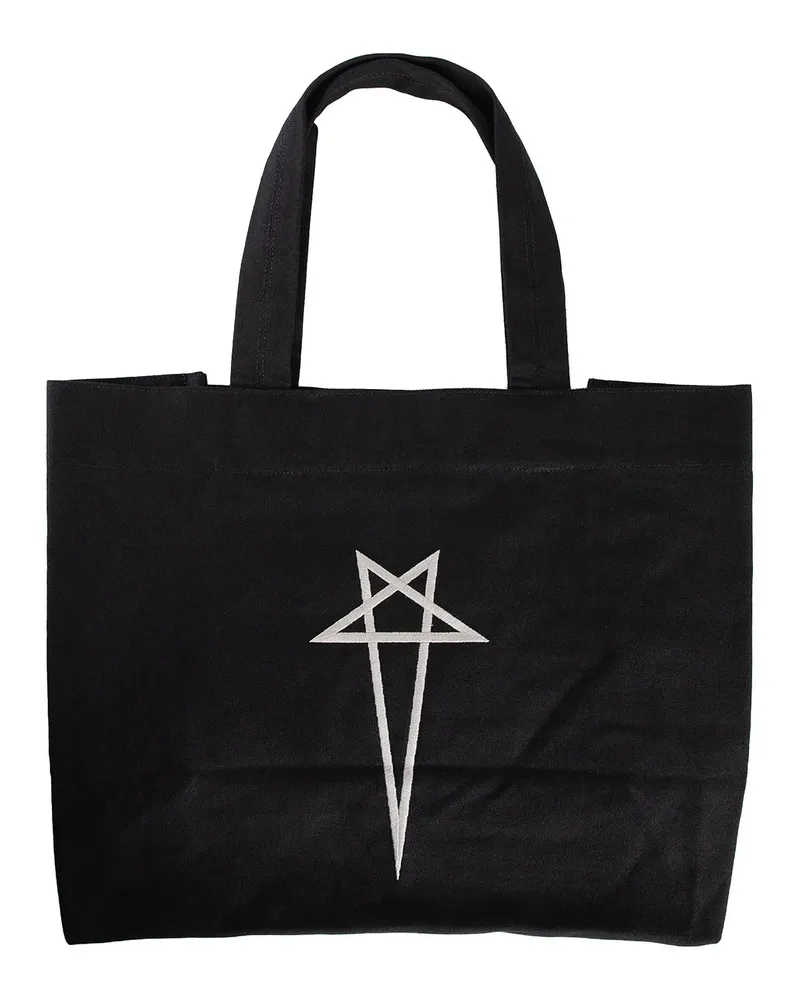 Rick Owens Borsa da spiaggia in tela di cotone pesante Black