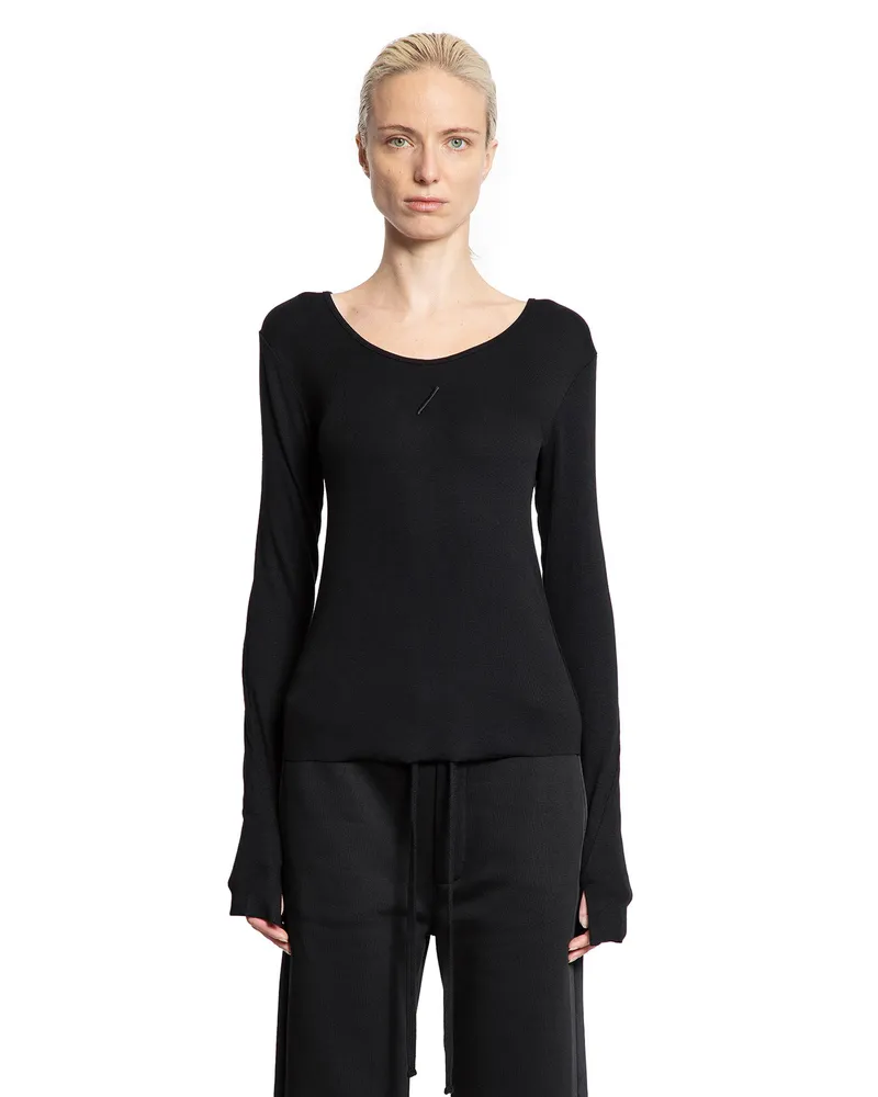 THOM KROM Stretch Cotton Nylon Long Sleeve Top Black