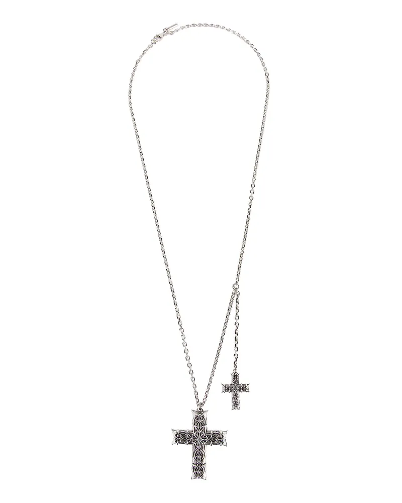 Emanuele Bicocchi Notre Dame Cross Necklace Silver