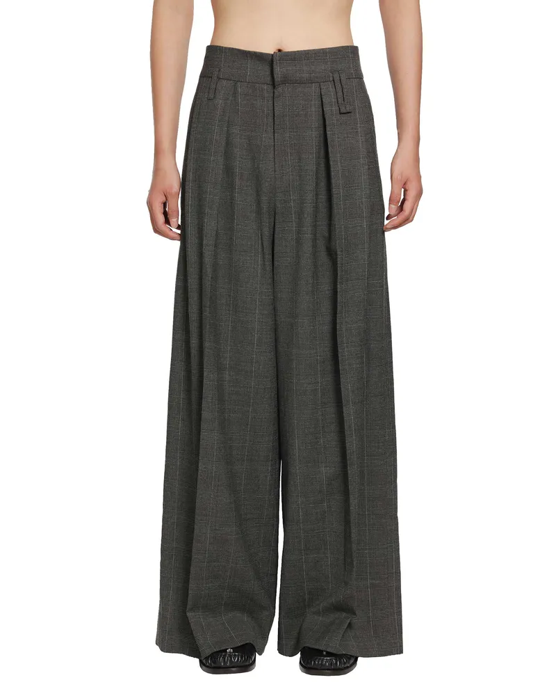 Simone Rocha Peeling Waist Wide Leg Trousers Grey