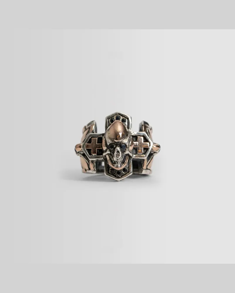 KD2024 Cross Skull Ring Silver