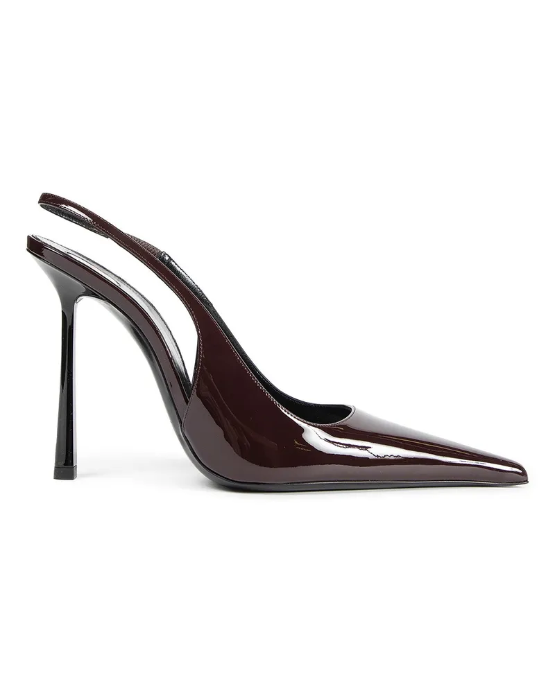 Saint Laurent Vendome Slingback Pumps in Patent Leather Brown