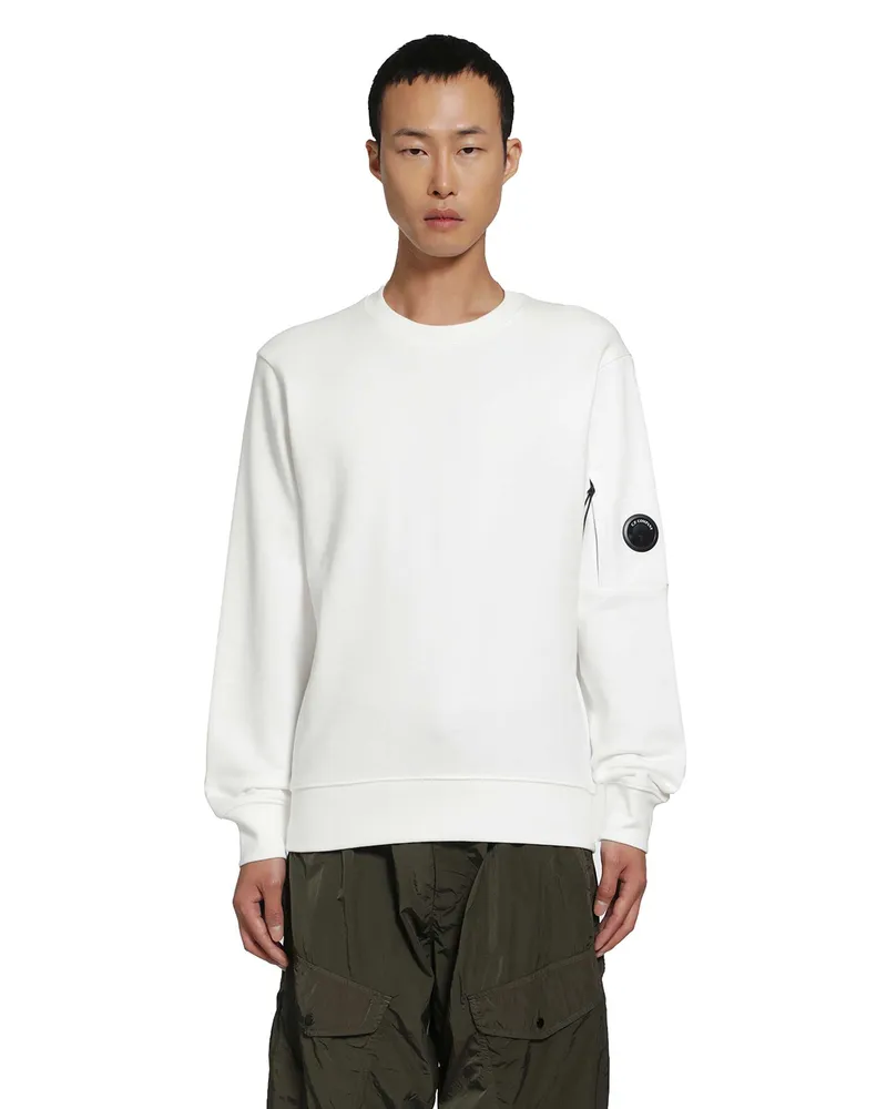 C.P. Company Diagonal Raised Fleece Lens Sweatshirt Off-white