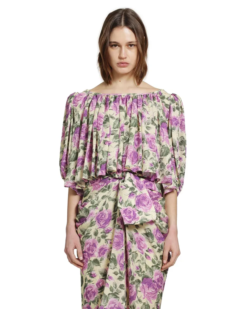 Chloé Puff Sleeve Cropped Top [lowercase][