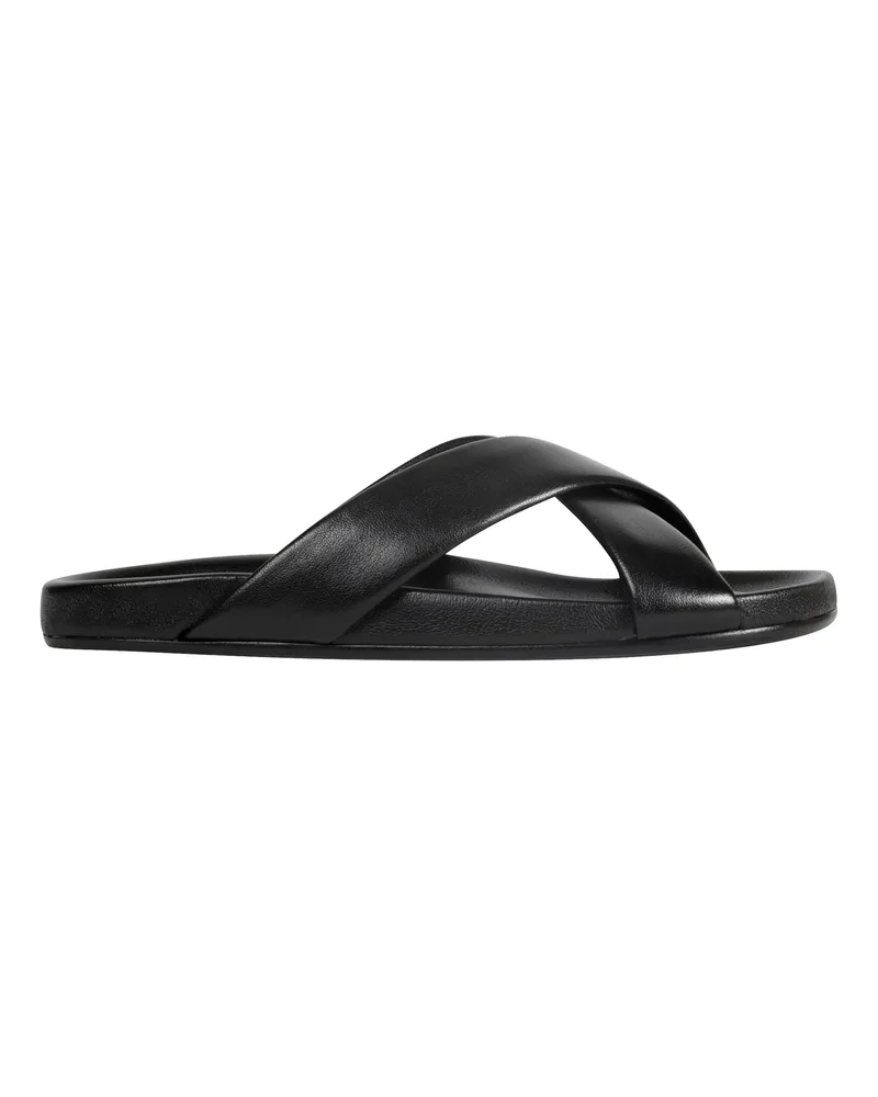 Saint Laurent Smooth Leather Nichols Slides Black