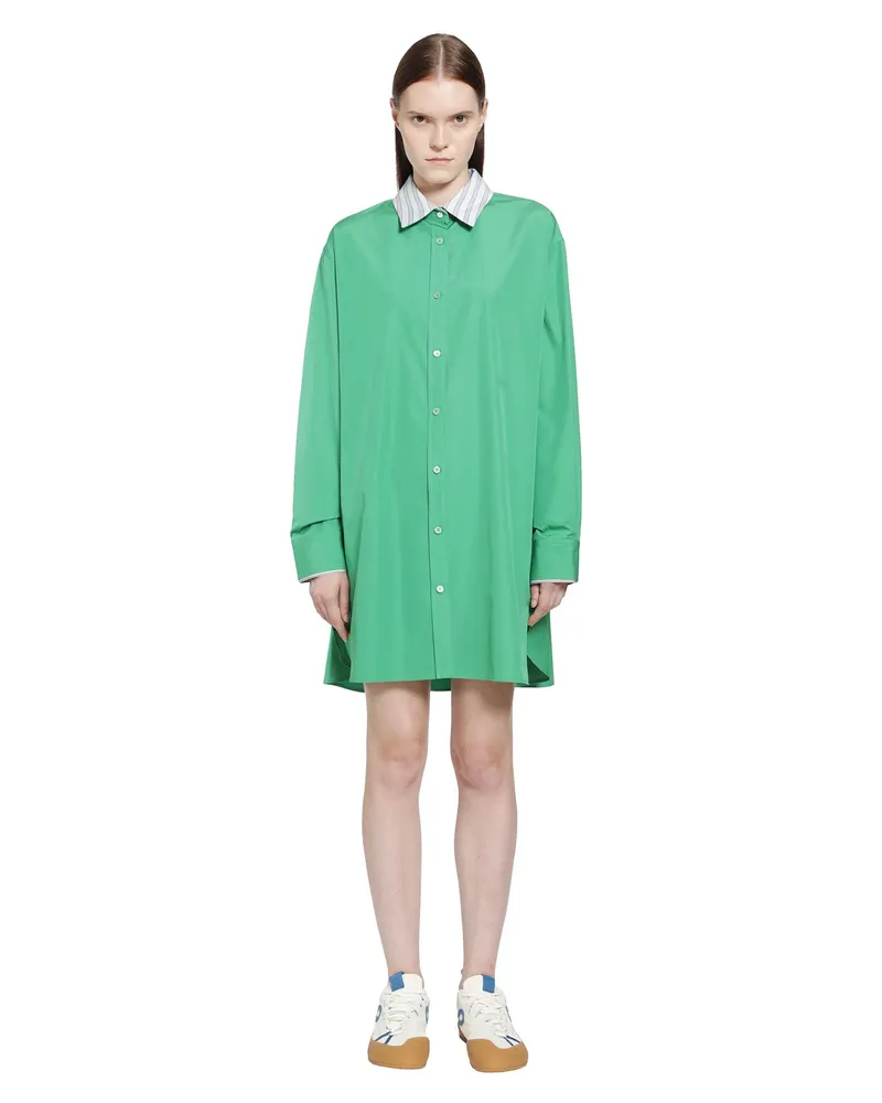Loewe Shirt Dress in Cotton Green