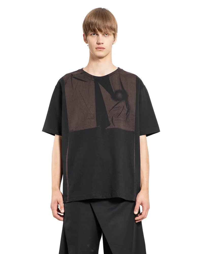 JiyongKim T-shirt del pacchetto sbiancato dal sole Black
