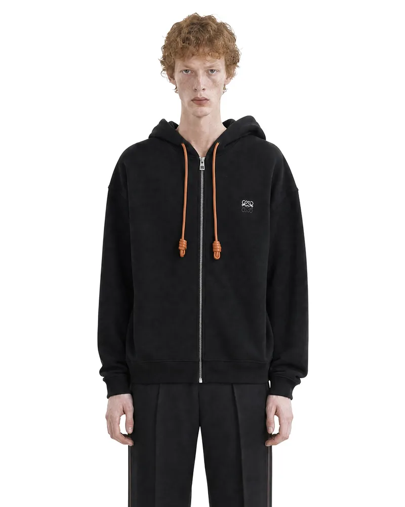 Loewe Zip-Up Hoodie Black