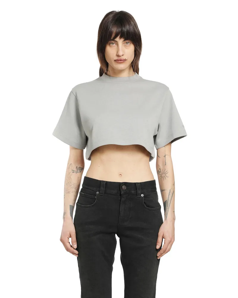 Balenciaga Cropped T-Shirt Grey