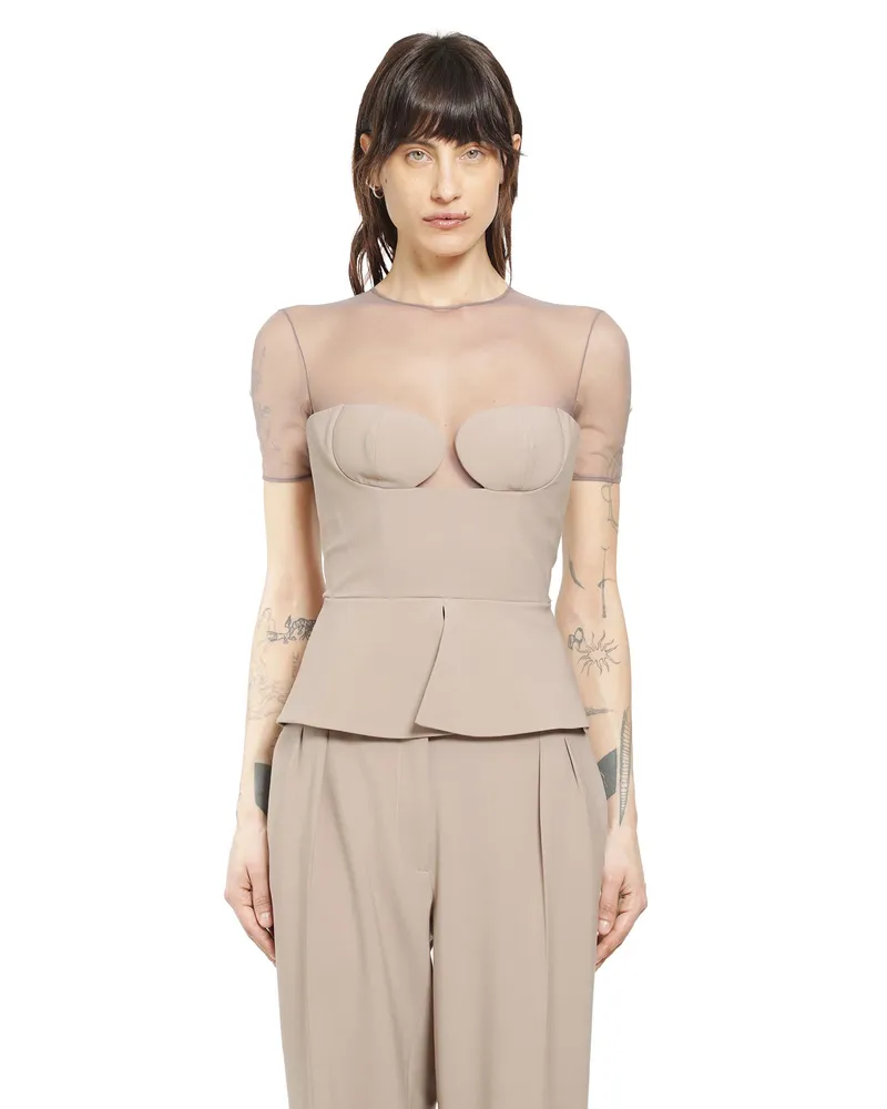 Nensi Dojaka Tailored Bustier Top Grey