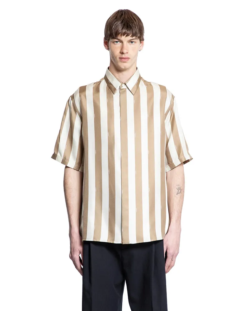 Fendi Pequin Silk Shirt Beige