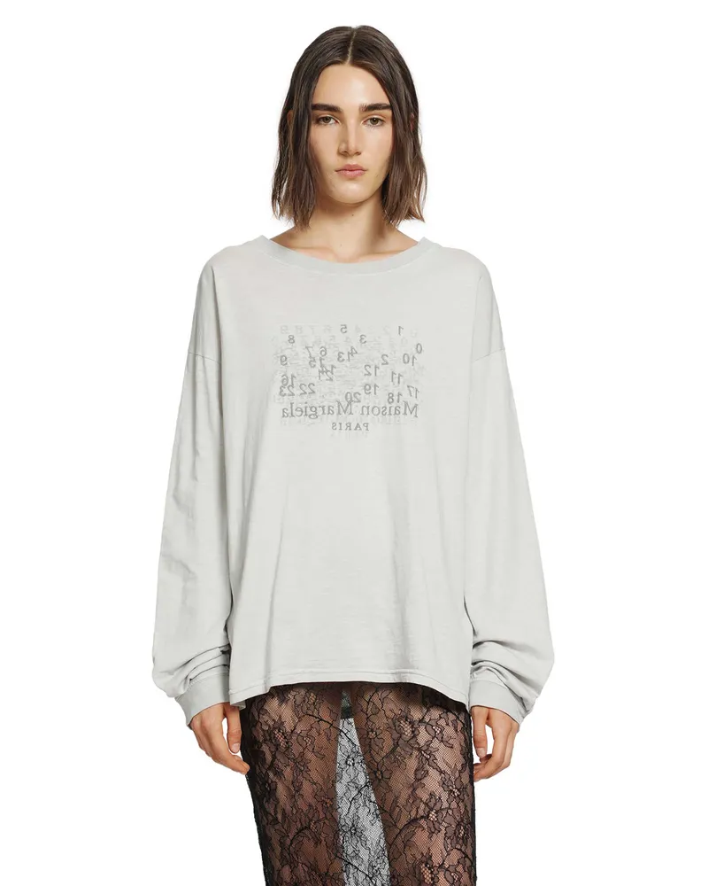 Maison Margiela Signature Numeric Cotton T-Shirt Grey