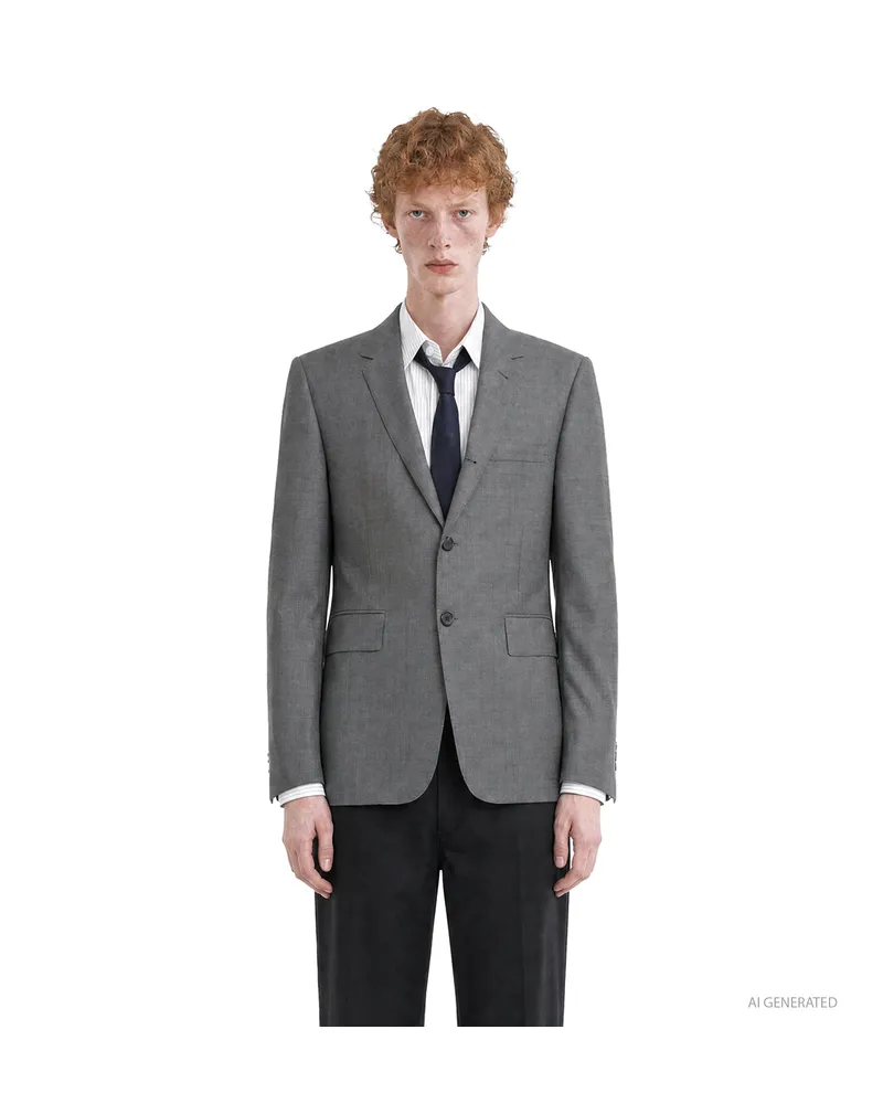 Thom Browne Super 120's Twill Classic Sports Blazer Grey