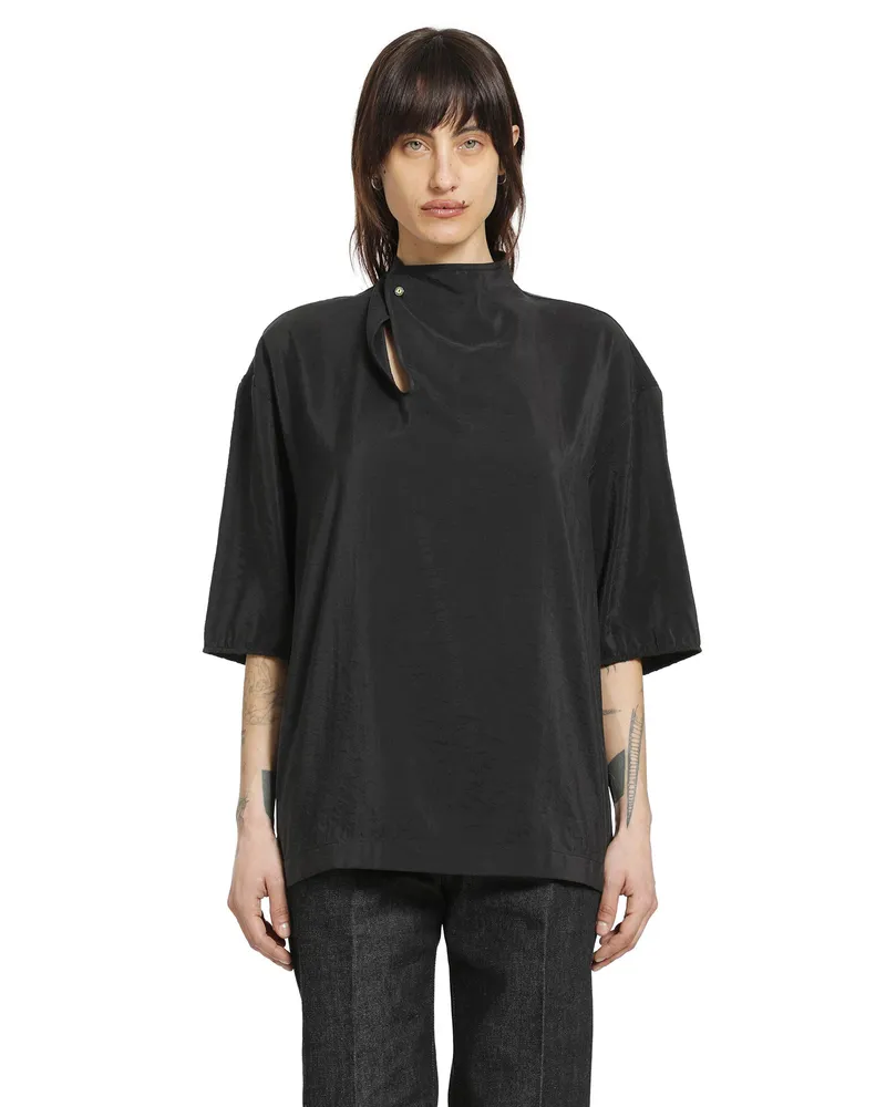 Christophe Lemaire Soft Collar Top Black