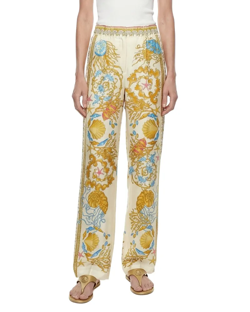 Versace Underwater Barroco Pants Yellow