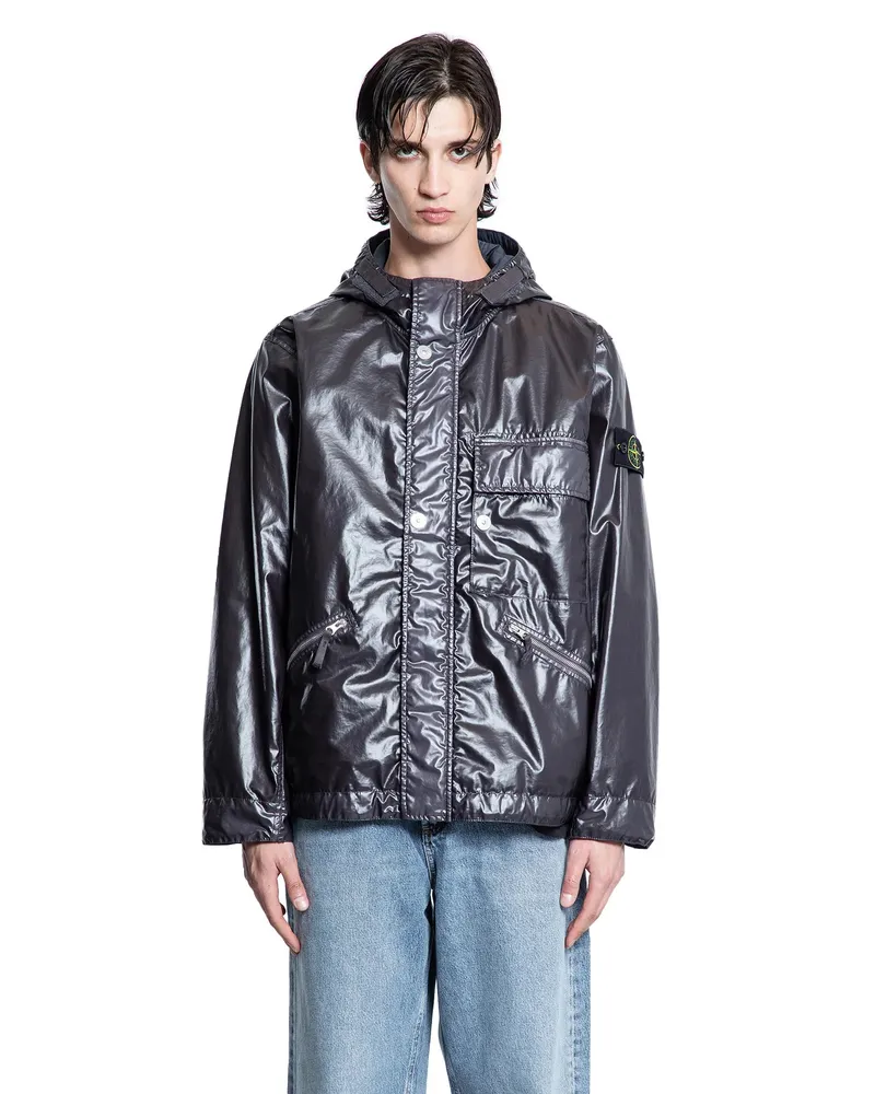 Stone Island 4100062 Mussola Gommata-TC Short Parka Grey