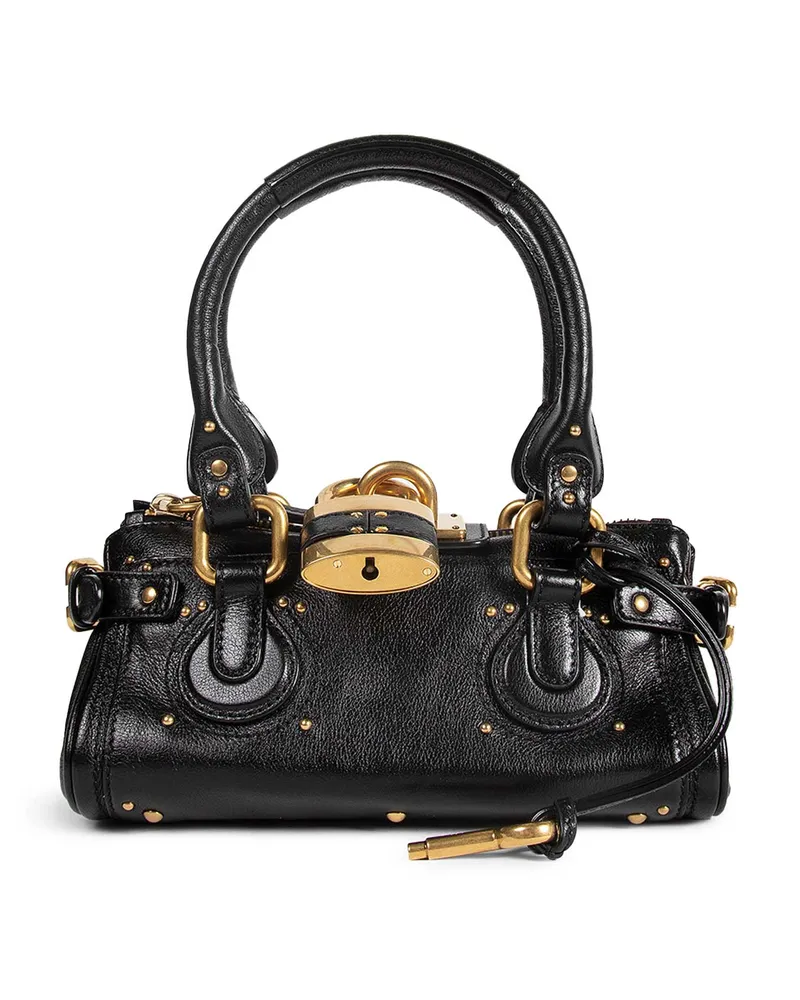 Chloé Small Paddington Bag in Grained Leather Black