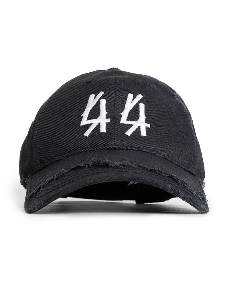44 LABEL GROUP 44 Distressed Cotton Gabardine Cap Black