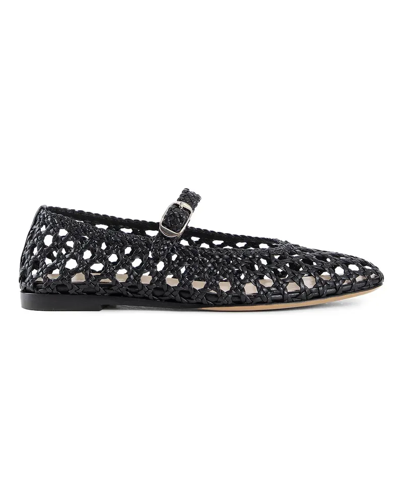 Le Monde Béryl Woven Leather Mary Jane Ballerinas Black