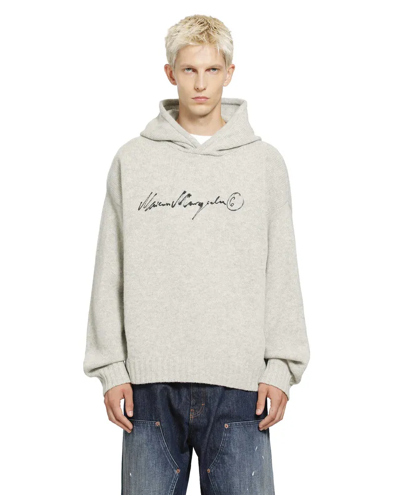 Maison Margiela Hooded Knit Sweater Grey