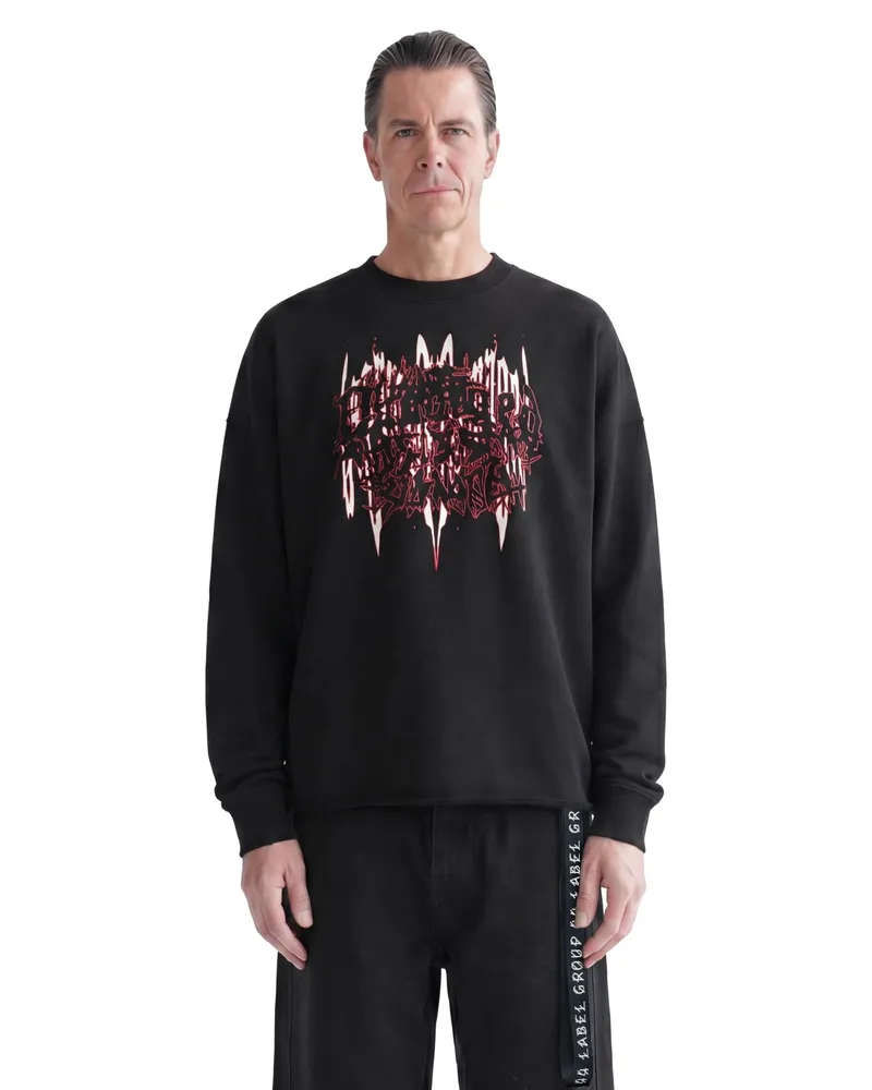 44 LABEL GROUP Damage Crewneck Sweatshirt Black