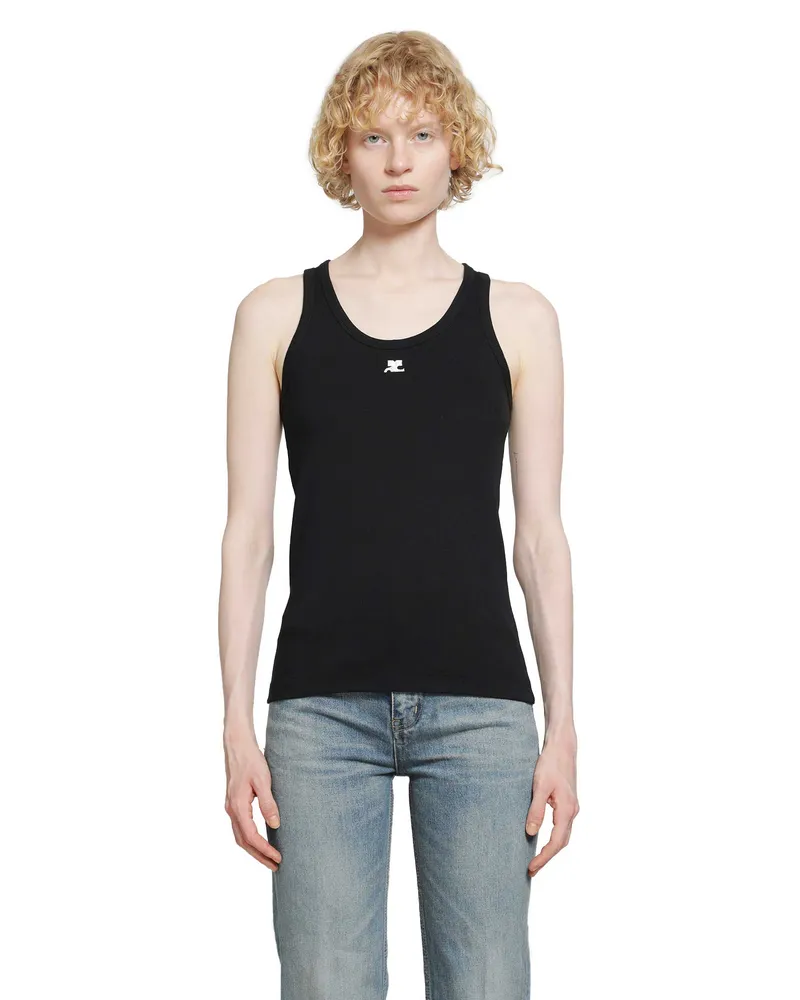 Courrèges 90's Rib Tank Top Black