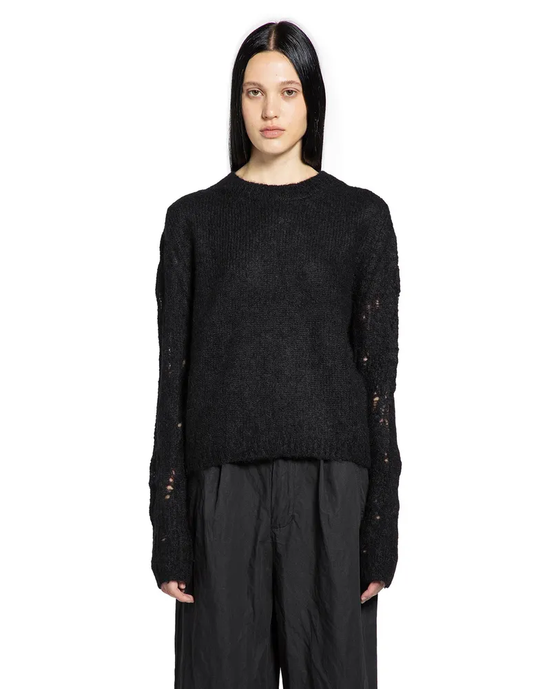 THOM KROM Distressed Alpaca Sweater Black