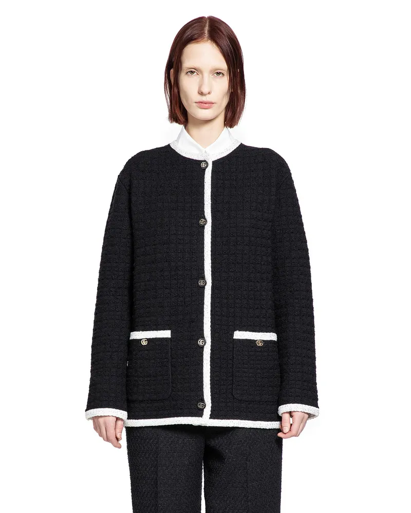 Gucci Tweed Cardigan Black&white