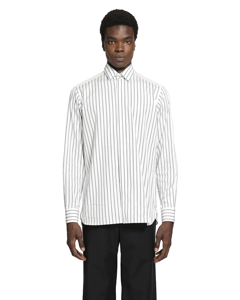 Tom Ford Poplin Stripe Classic Shirt Black&white