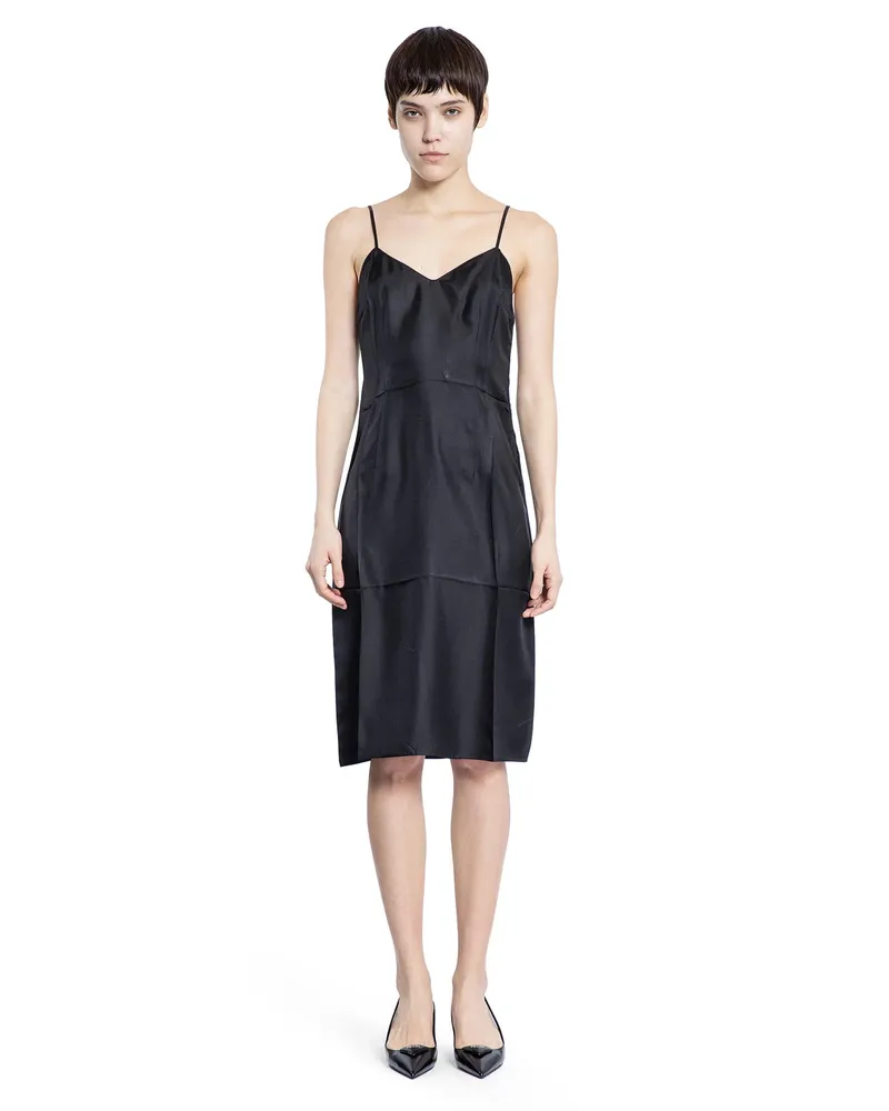 Prada Vestito a sottoveste di seta Black