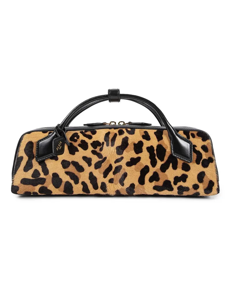 Alaïa Teckel Clutch in Leopard Calf Hair Brown