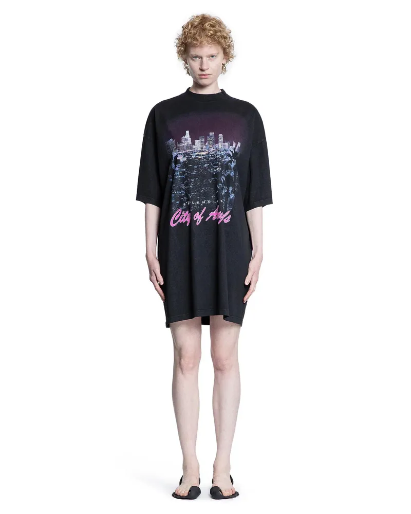 Balenciaga City of Angels T-Shirt Dress Black