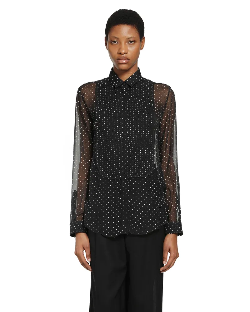 Tom Ford Polka Dot Silk Mulberry Shirt Black