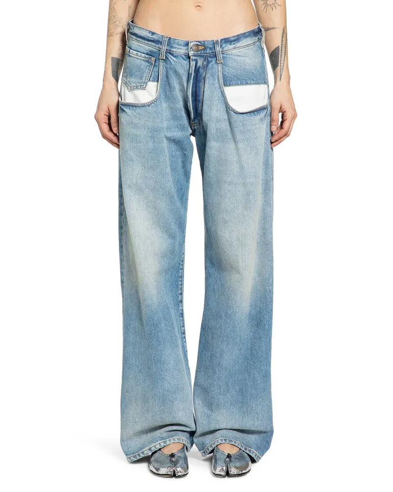 Maison Margiela Low Rise Loose Fit Jeans Blue
