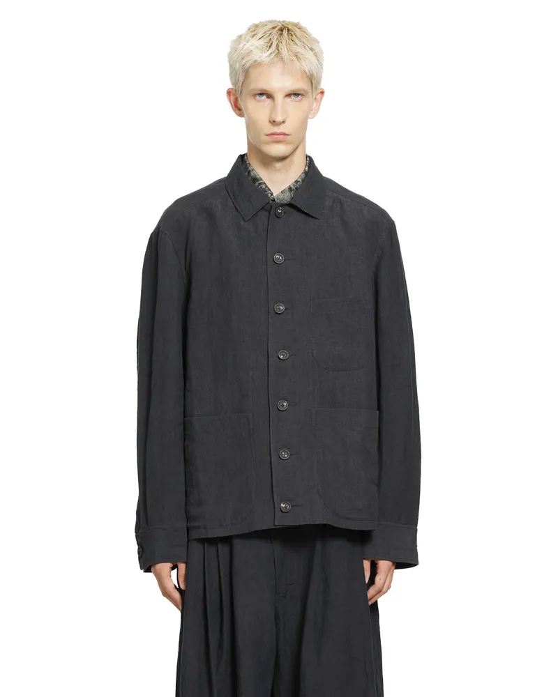 Ziggy Chen Spread Collar Chore Jacket Grey