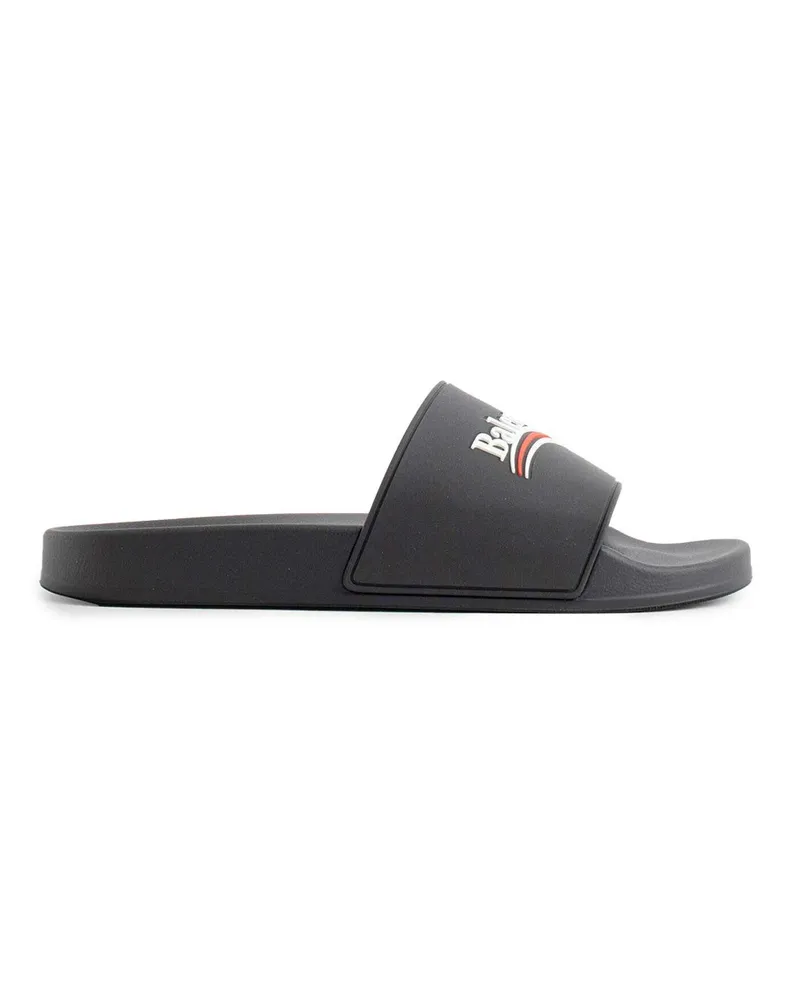 Balenciaga Political Campaign Pool Slides Black