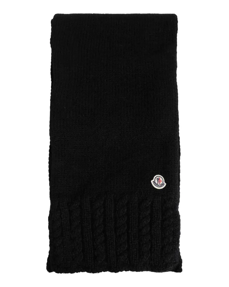 Moncler Alpaca Blend Knit Scarf Black