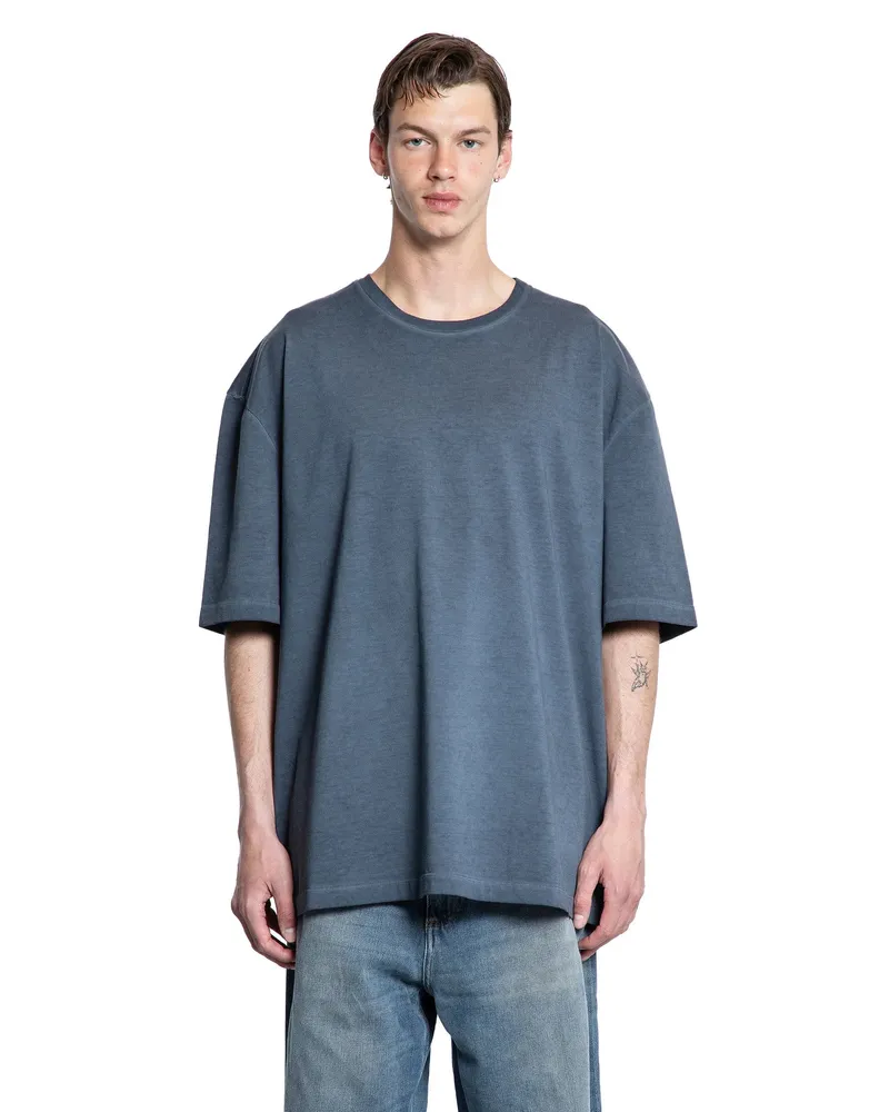 Maison Margiela Vintage-Effect Cotton Jersey T-Shirt Grey